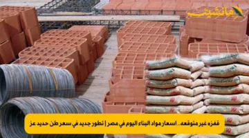 قفزة غير متوقعة.. أسعار مواد البناء اليوم في مصر | تطور جديد في سعر طن حديد عز